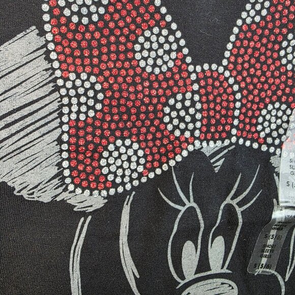 Disney Store Girls S 5/6 Minnie Mouse Short Sleeve Tee Rhinestone Bow Graphic - Picture 2 of 6